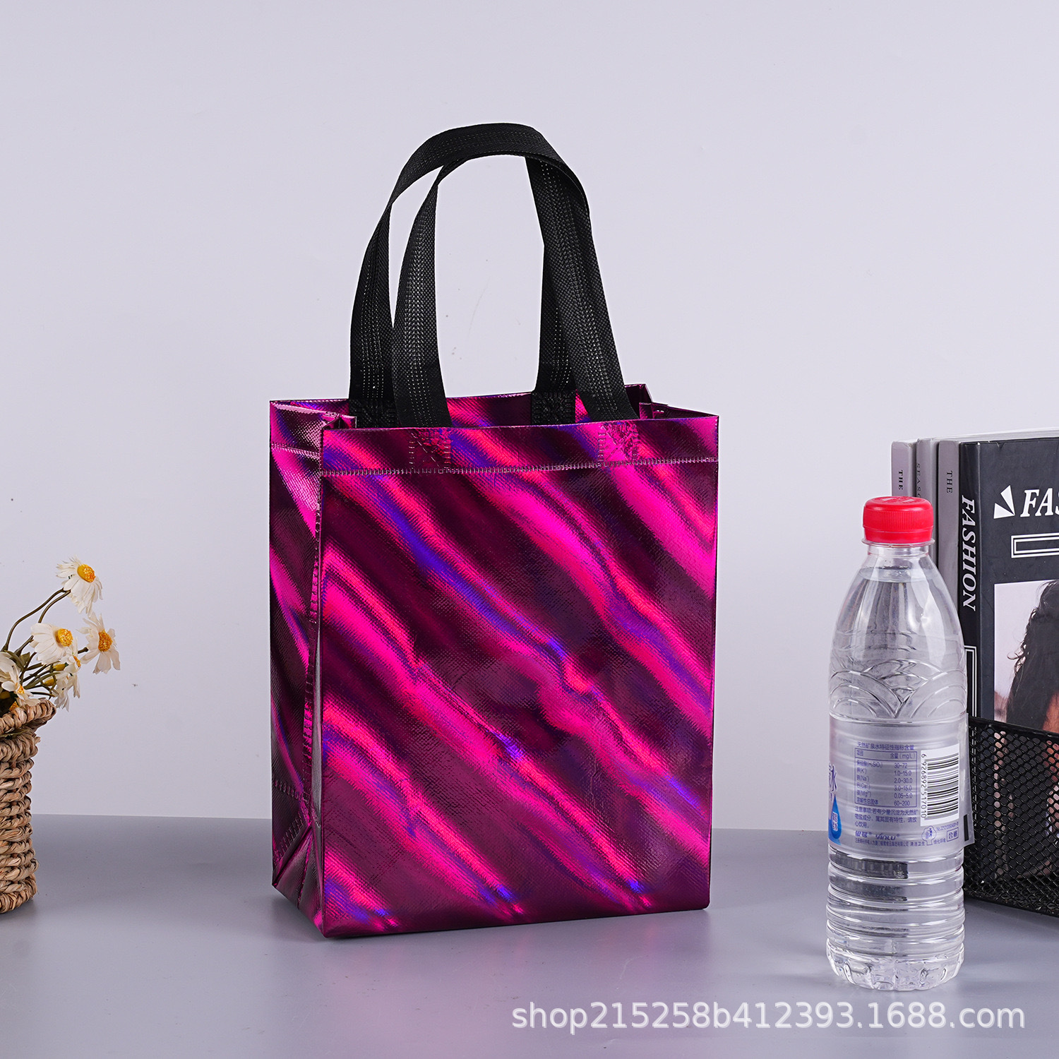 보라색 레이저 능직, 작은 수직 스타일 - 너비 20, 높이 25, 측면 10