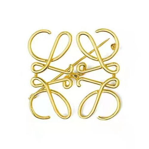 The same Luo Wei brooch, high-end geometric symmetrical square hollow pin, suit coat Luo Wei corsage collar pin accessories