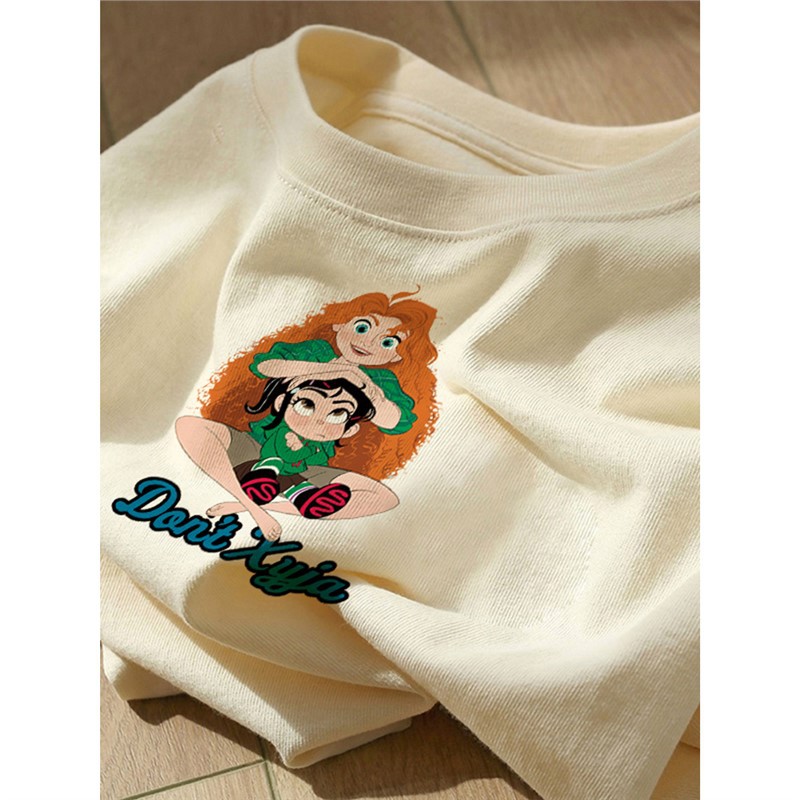 Retro cotton summer design short sleeve T-shirt