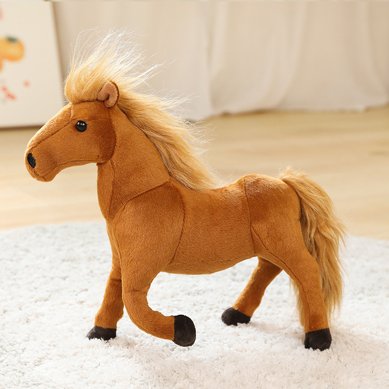 クロスボーダースポットシミュレーション馬人形ぬいぐるみ白馬黒馬茶色の馬クリスマスギフトソファ家具装飾|undefined