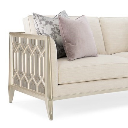 Mecor Home Caracole French-Style Casual Hollow-Out Classic Fabric Three-Seater, Double Sofa with Solid Wood Frame