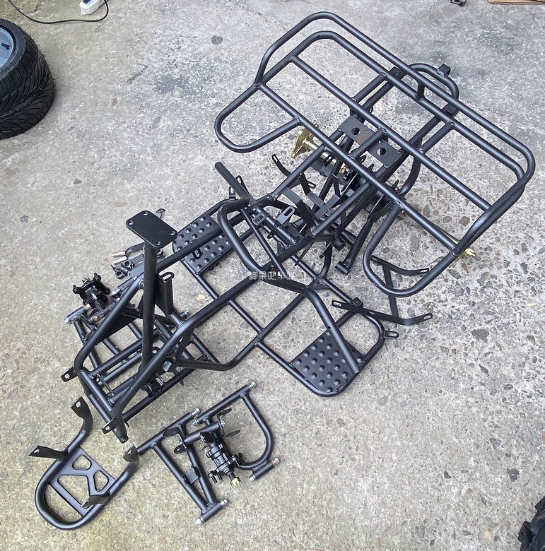 Four-wheel off-road motorcycle parts: Little Mars ATV complete vehicle frame, body frame, footrest, and rear axle assembly