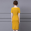 Zhili gentle dress 2021 new summer dress French celebrity temperament shoulder stud drill short sleeve dress with thin b