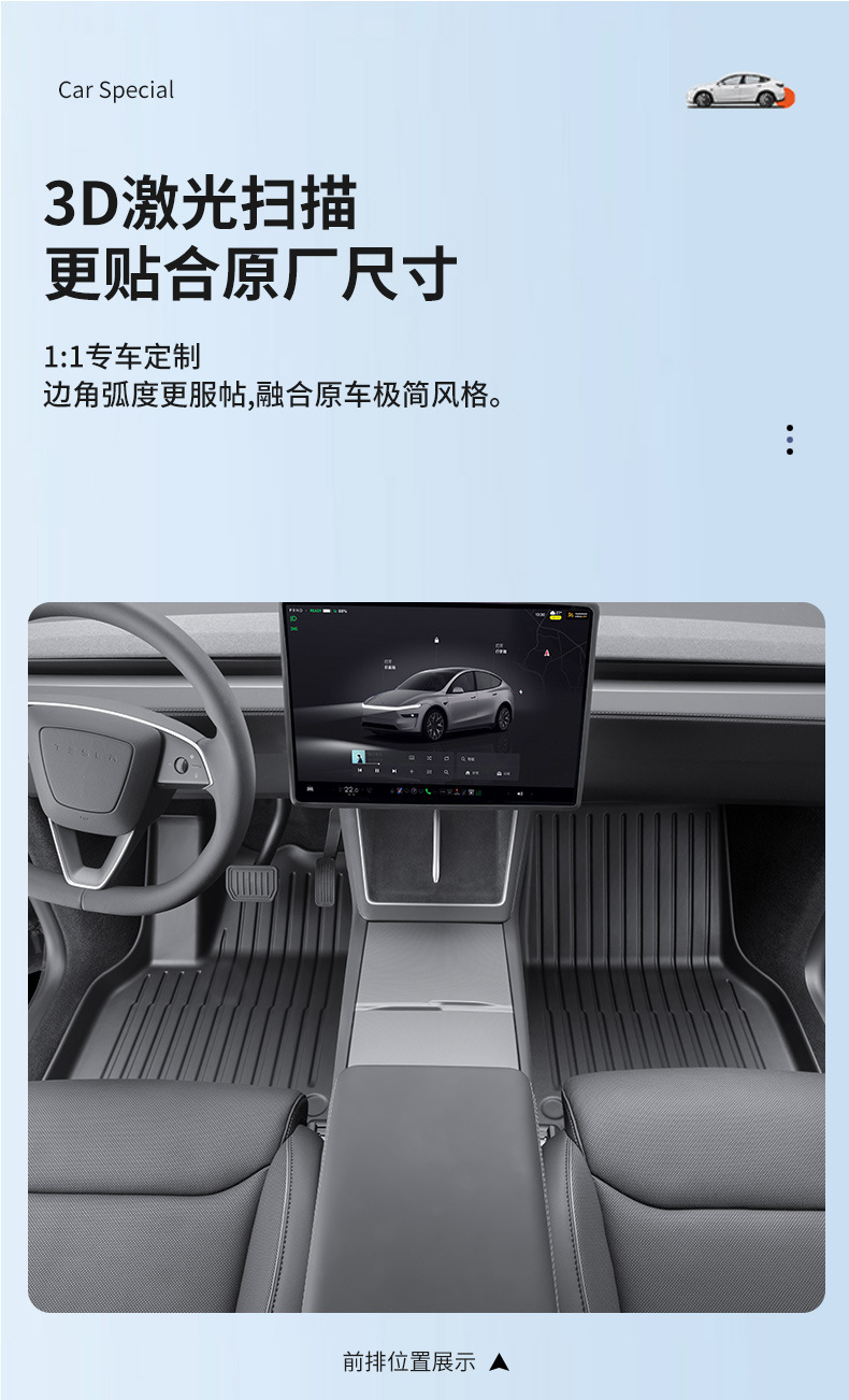 For Tesla 6-Seater Model Y Metal Pedal Floor Mats