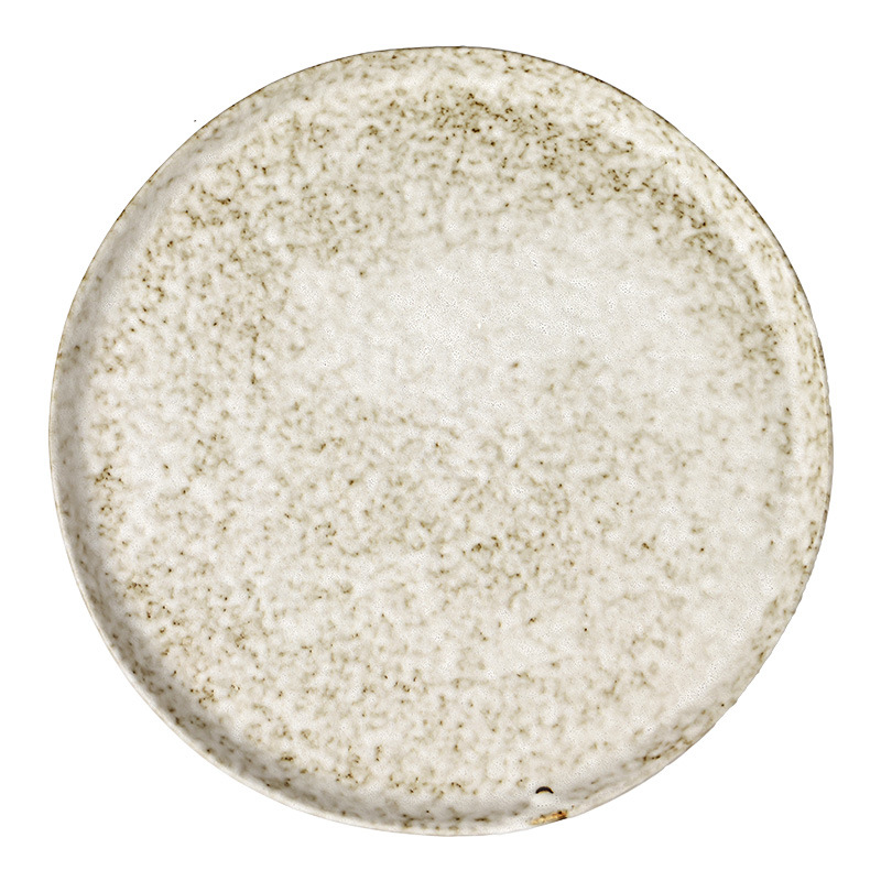 Plato de cerámica de piedra antigua sensación de estilo japonés plato circular platos de platos de cubierta platos de carne al por mayor platos de platos de comedor