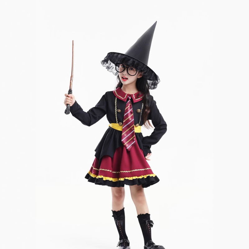 Halloween Kidsren's Harry Magic Lolita Princess Dress Girls Potter Cosplay Costume Witch Costume
