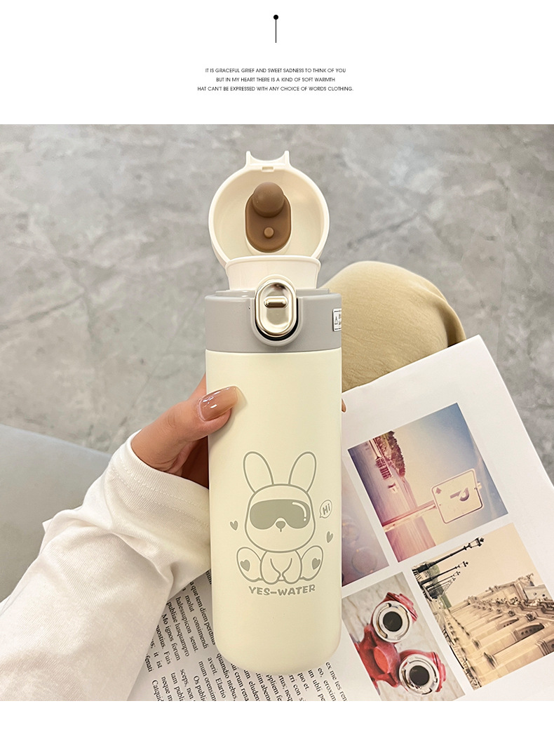 Yongkang han versión simple thermal cup para niñas cute bounce cover recta copa de agua 2023 nuevo producto pequeño y portátil taza de agua pic 37