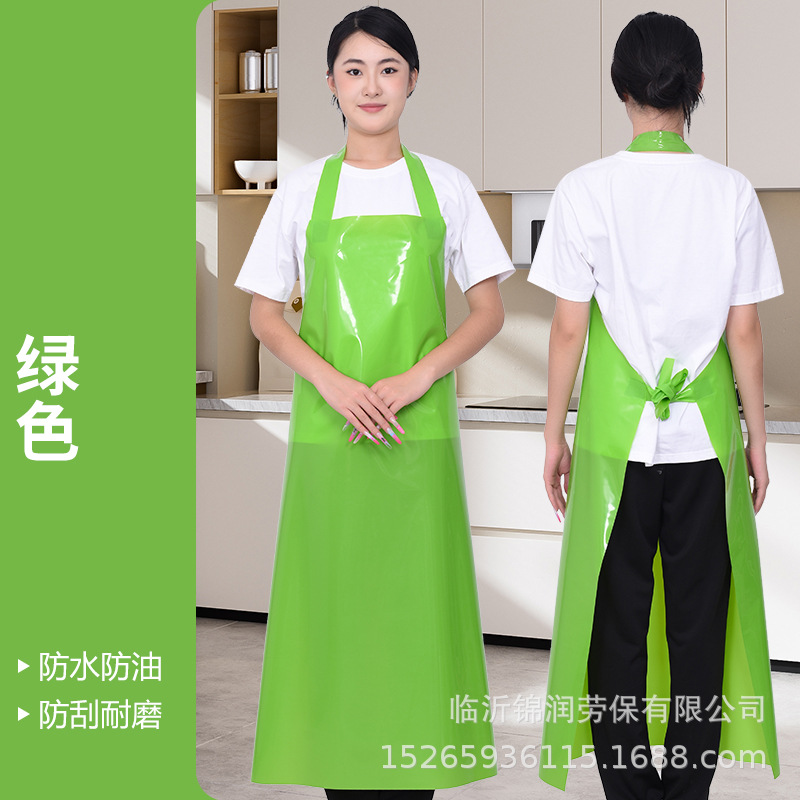 두꺼운 홀터넥 앞치마 녹색 방수 앞치마 + 소매