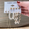 Fracus's Earrings Set Pearl Crystal Stud Earrings