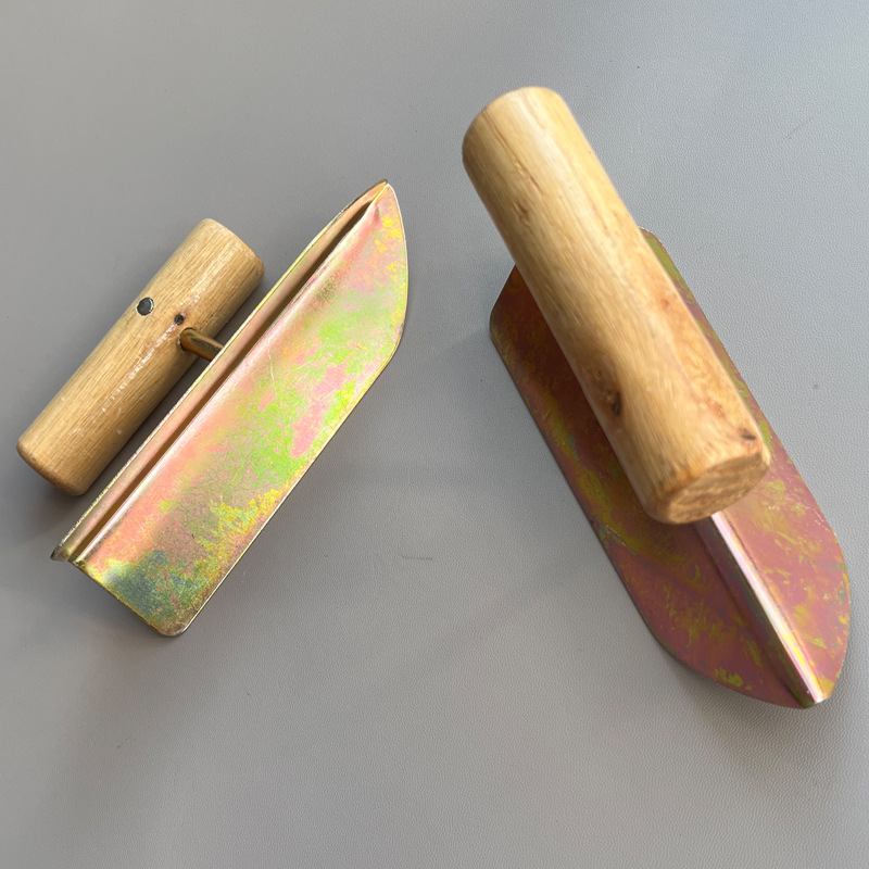 Wooden handle inner and outer corner trowel yin and yang corner trowel ash spoon decorative tool thickened yin and yang corner bricklayer mud trowel