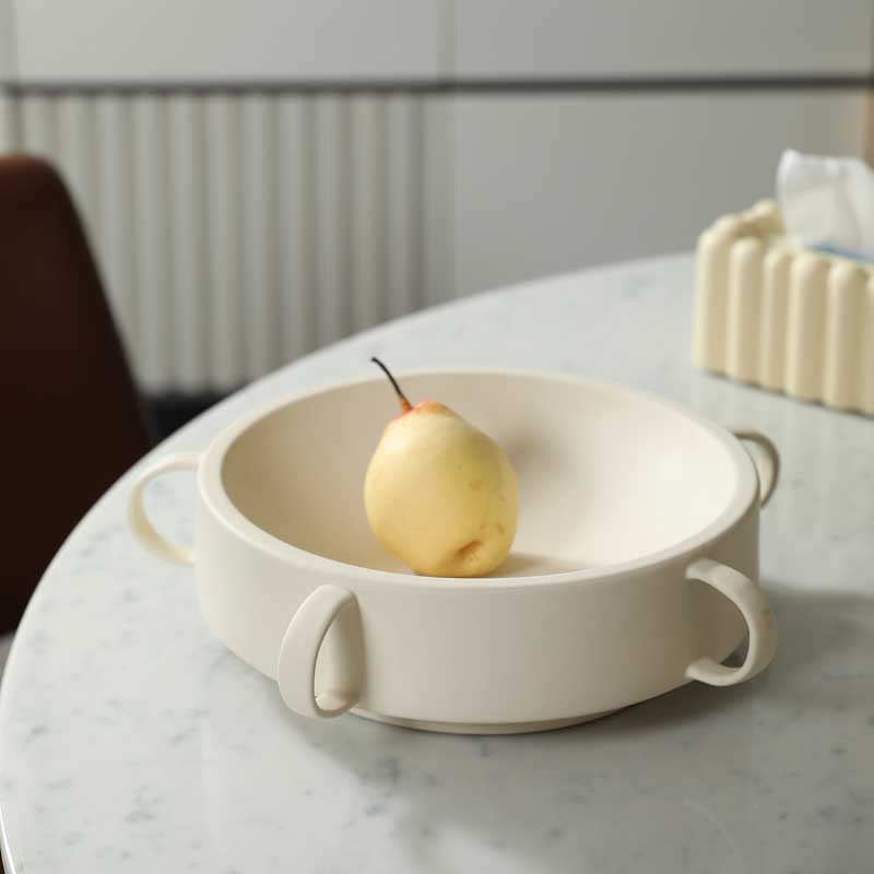 Plato de frutas de cerámica moderna y simple, mesa de té de la sala de estar, plato de bocadillos, decoración de la mesa