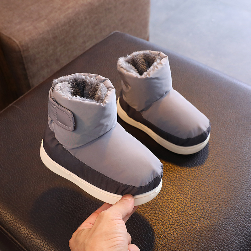 Children's cotton shoes EVA high-top down jacket cloth winter baby cotton slippers no slip home warmth outdoor small children's shoes 