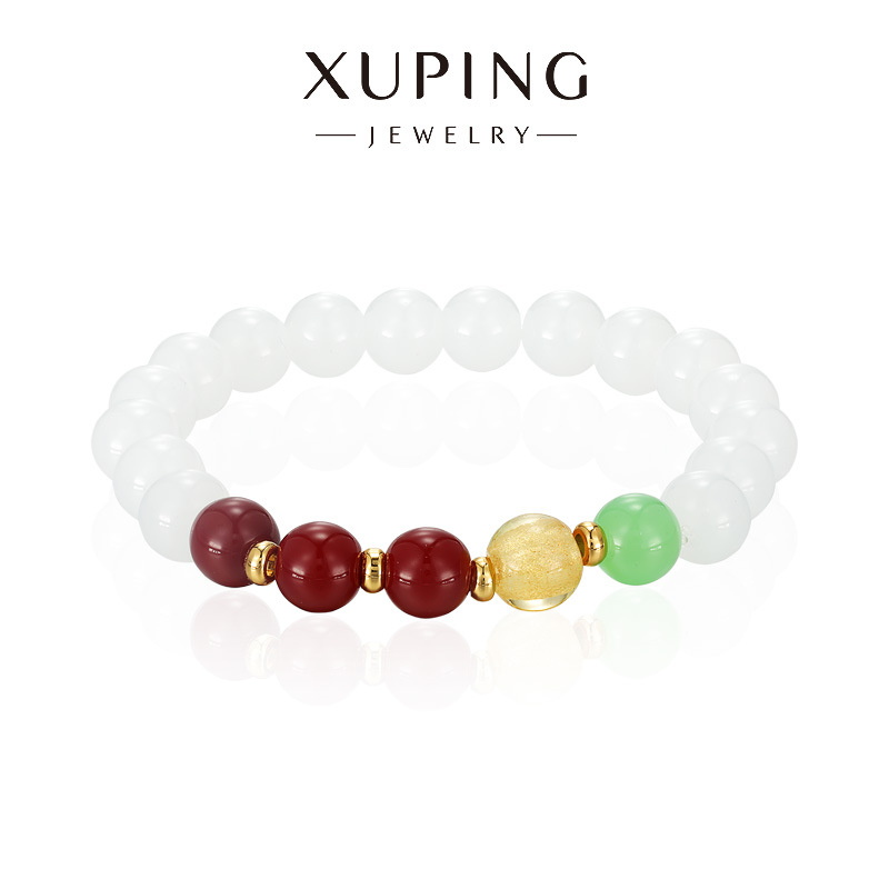 Xuping nuevo estilo chino de jade temperamento elegante pulsera primavera simple moda suave pulsera de cuerda elástica al por mayor