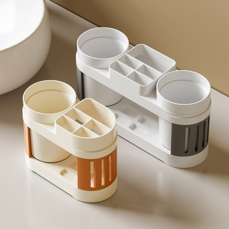 Estante de cepillo de dientes circular transfronterizo, estante de baño, estante de Copa de dientes, estante de Copa de boca, estante de almacenamiento doméstico para parejas