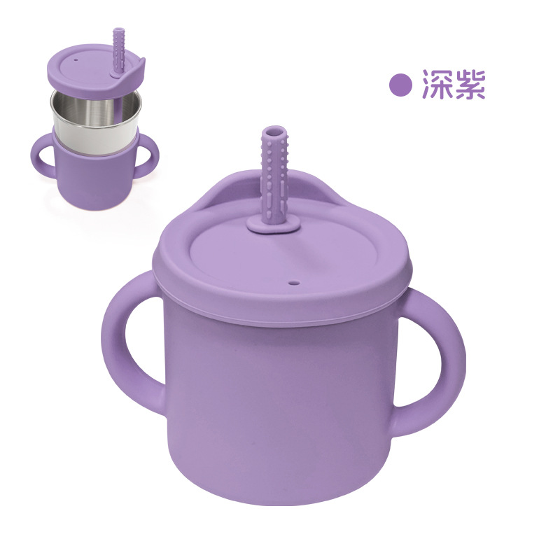 Amazon tazas de paja para niños tazas de bebés de acero inoxidable 3 - en - 1 tazas de agua para bebés tazas de paja tazas de bocadillos