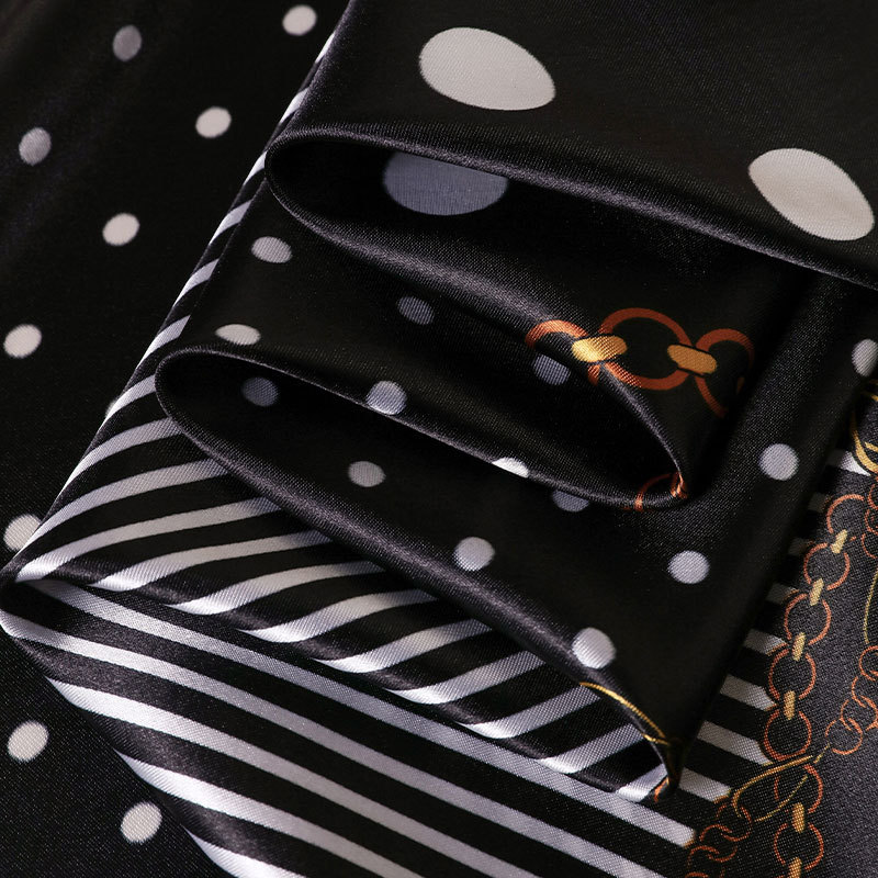 Polka Dot Silk Square Scarf Stylish Professional Neck Accessory_voghion.com