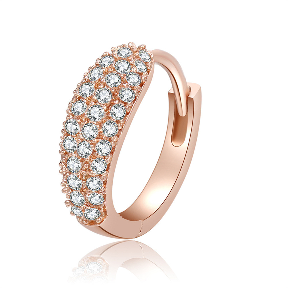 new zircon 18K gold color preservation copper fashion circle ear buckle geometric jewelry