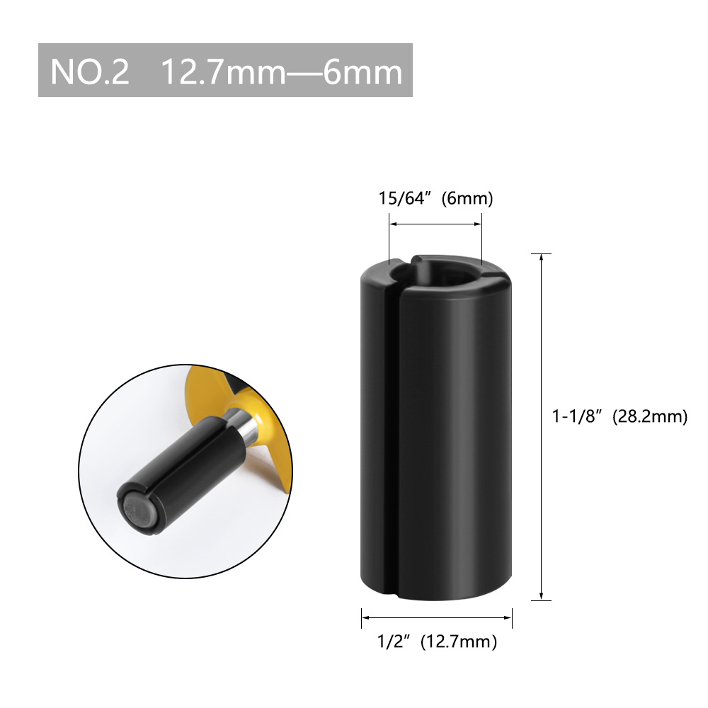 Cortador de fresado clip de conversión máquina de grabado adaptador de máquina de recorte de conversión multi-especificación Chuck carpintería fresado cortador mango de conversión