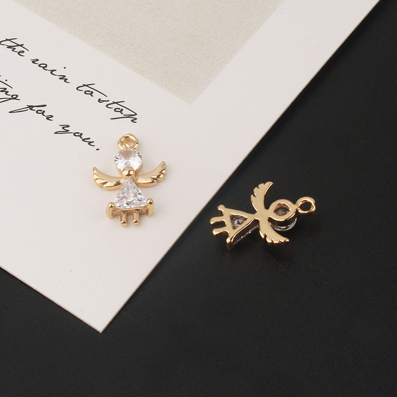 1 Piece Copper Zircon Angel Star Moon Pendant display picture 8