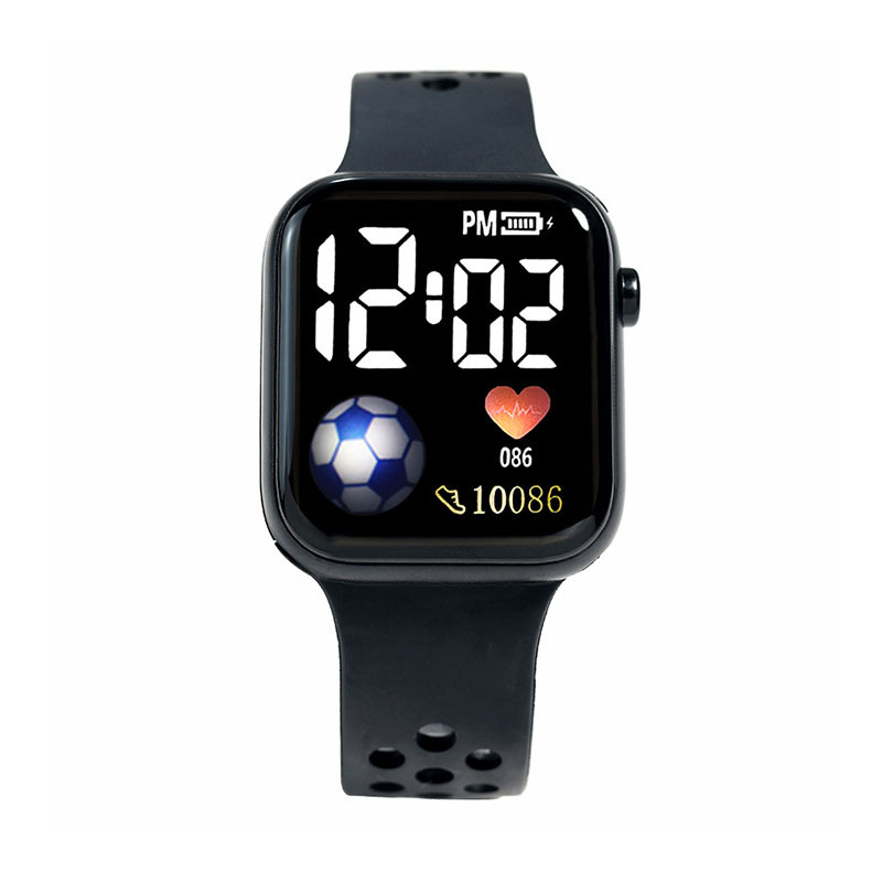 新款足球爱心LED电子手表触摸防水时间显示运动学生考试情侣礼物|ms