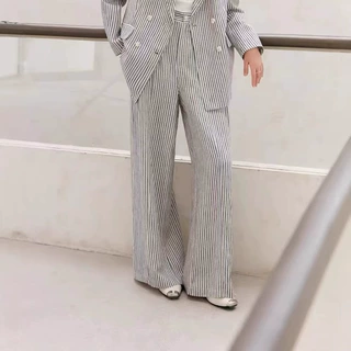 天丝亚麻西装裤女2026新款显瘦老钱风直筒慵懒阔腿裤