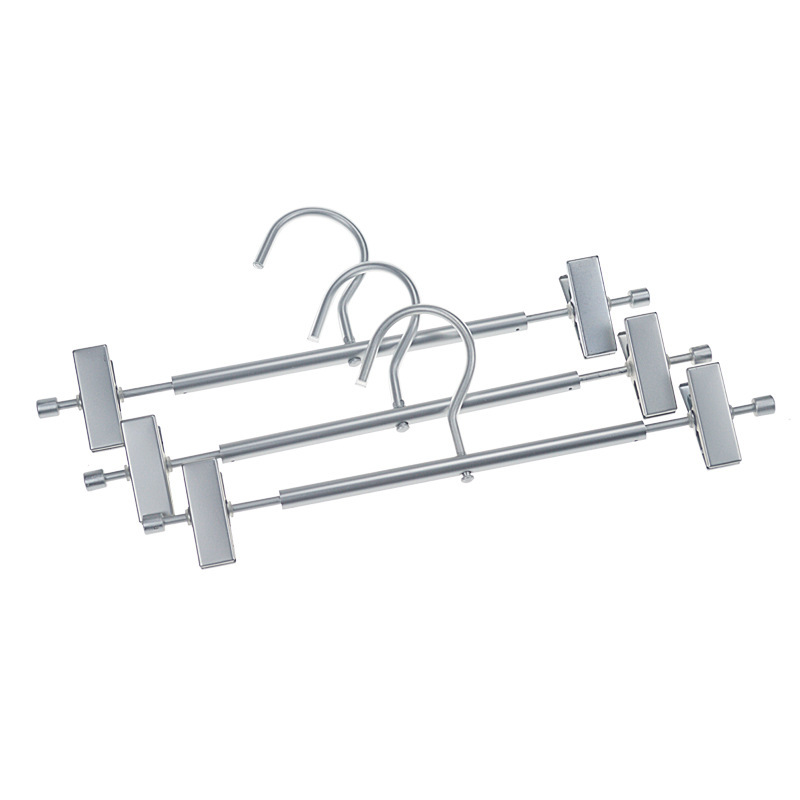 Estante de pantalones de aleación de aluminio sin costuras antideslizante pantalones clip de suspensión espacio de aluminio hogar húmedo y seco de doble uso de secado multifuncional clip de ropa interior