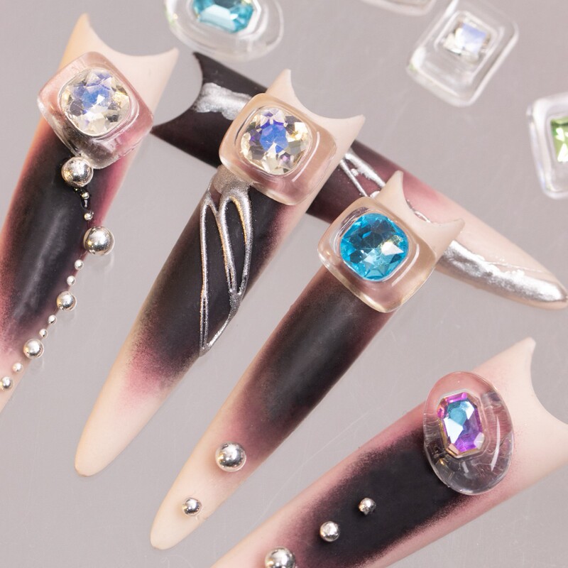 6 Black Five Y2K Light Red Pink Winter Manicure Accessories Gift Decorations Artificial Diamond Accessories Nails 6 Black Five Y2K Light Red Pink Winter Manicure Accessories Gift Decorations Artificial Diamond Accessories Nails