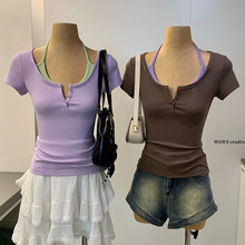 WGWE9509�ļ��¿�Ůװ����ʮ���к�ϵײɫ��������ƶ���T������