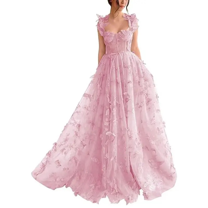 Europa y Estados Unidos vestido de fiesta mujer 2026 nuevo verde largo amazon elegante vestido de playa de encaje image 12