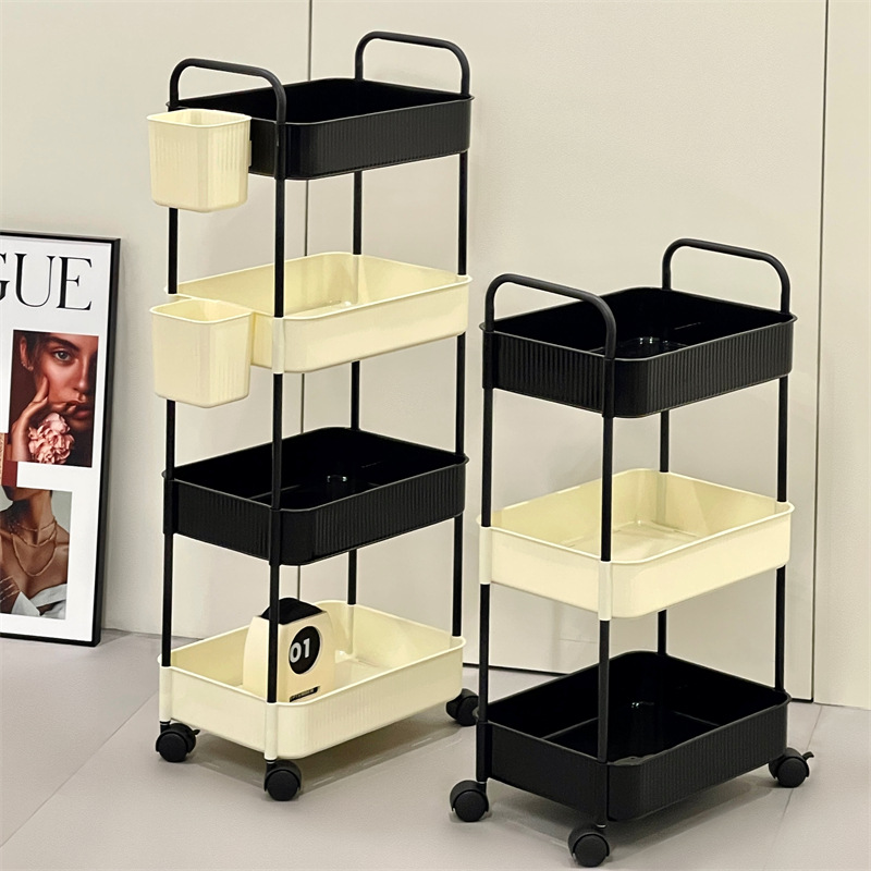 Creamwind snack carrito estante de almacenamiento piso de baño móvil caja de almacenamiento de inodoro estante de cosméticos multicapa