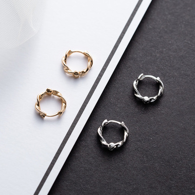 莫比乌斯环耳钉麻花耳环2021年新款潮耳圈女耳饰精致个性简约耳环