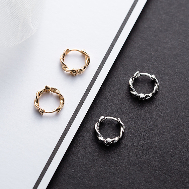 莫比乌斯环耳钉麻花耳环2021年新款潮耳圈女耳饰精致个性简约耳环
