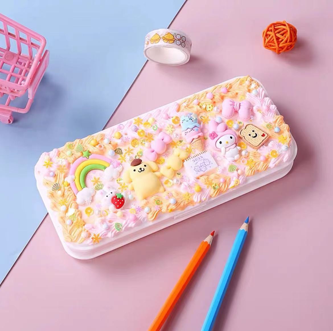 Pegamento en crema para manualidades, material para hacer cajas de papelería creativas para estudiantes, paquete de materiales para niños, set de papelería hecha a mano, regalo navideño