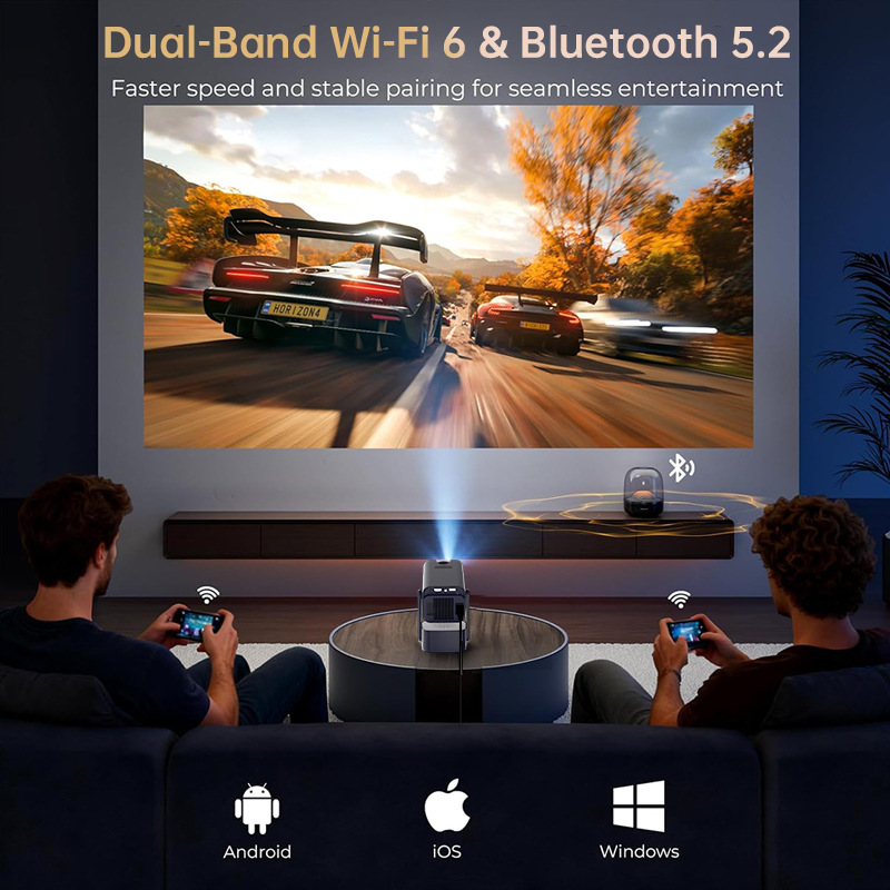 New Hot-Selling S320 PLUS Projector with Wireless Screen Mirroring Portable HD Projector for Home and Large Displays