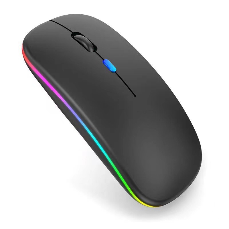 2.4G Bluetooth デュアルモードワイヤレスマウス充電ミュートサイレント超薄型オフィスビジネスゲーム発光マウス|undefined