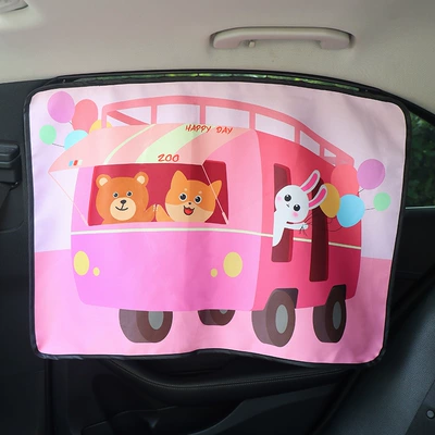 Car curtains Blackout Car Curtain Rail - happy-bus-sunshade-slide-rail-single-pack
