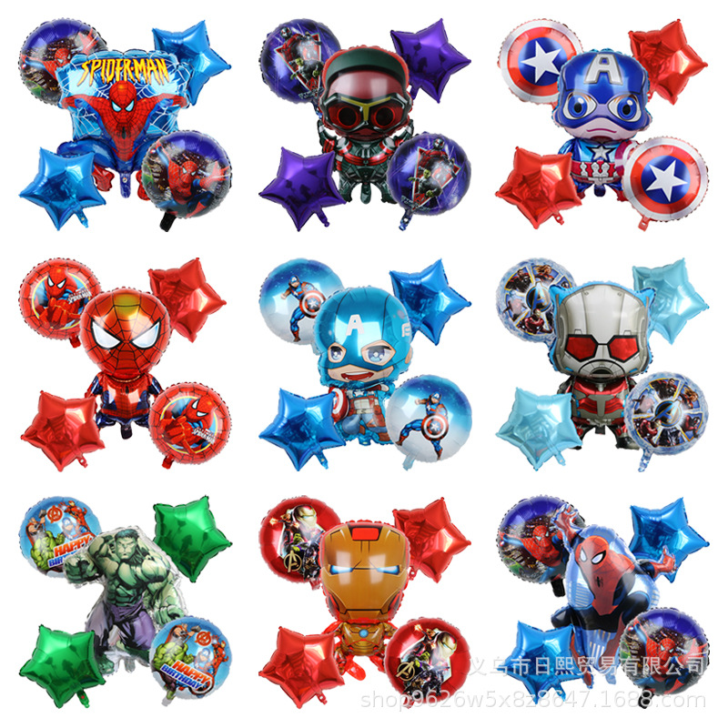 Nuevo modelado transfronterizo Liga de Leyendas globo de aluminio Marvel globo traje niño cumpleaños decoración suministros