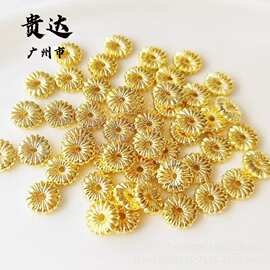 厂家直销18k包金保色小雏菊花纹小隔片 手工diy手链项链饰品配件