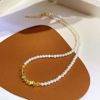 Fashionable necklace from pearl, chain for key bag , 4-5mm, simple and elegant design, 2022, light luxury style