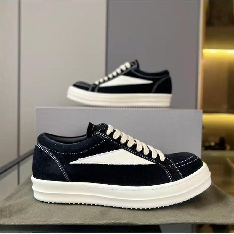 Original RO replica model, all RICK full-grain cowhide, new leather OWENS low-top high street sneakers for men and women Original RO replica model, all RICK full-grain cowhide, new leather OWENS low-top high street sneakers for men and women
