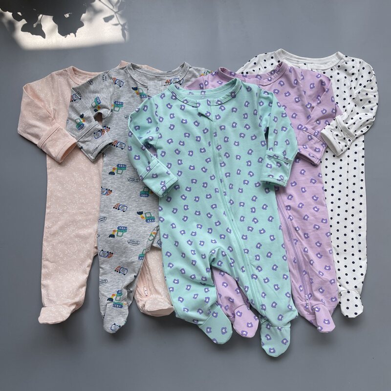 Xia Boerou's New Type a One-Piece Drop-Shipping Baby Two-Way Zipper Baby Crawling Suit Long Sleeves with Hands and Feet Xia Boerou's New Type a One-Piece Drop-Shipping Baby Two-Way Zipper Baby Crawling Suit Long Sleeves with Hands and Feet