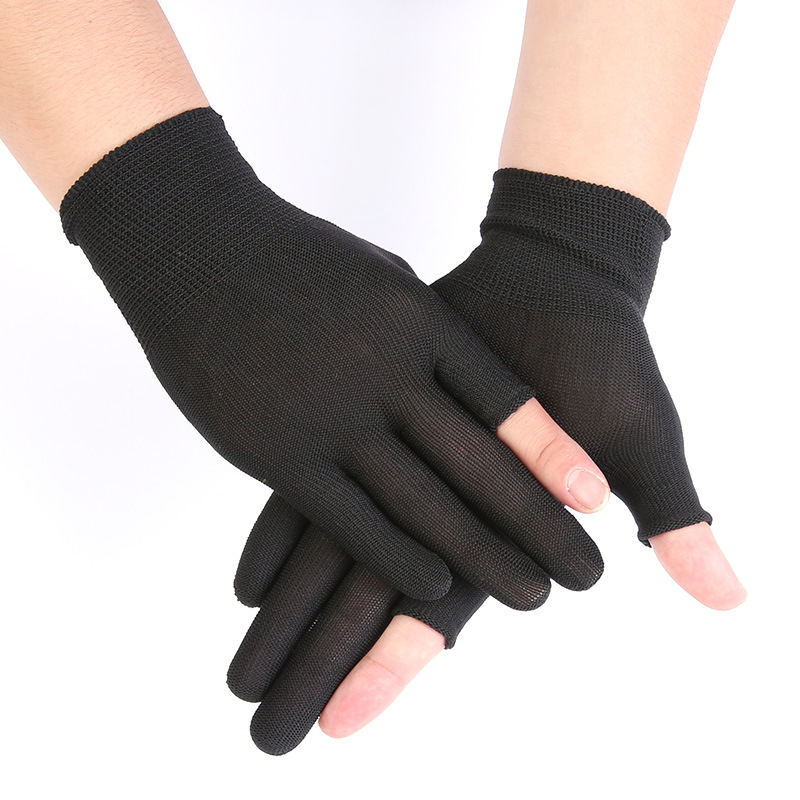 Nylon Cut-Resistant Two-Finger Glove High Elasticity Picking Touch Screen Men and Women Durable Work Gloves Nylon Thin Protective Gloves
