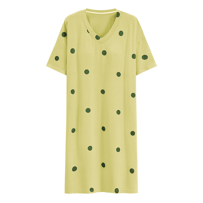 Camisón de mujer modal verano con almohadilla en el pecho media manga de media longitud estilo coreano fresco camisón de ropa para el hogar más tamaño