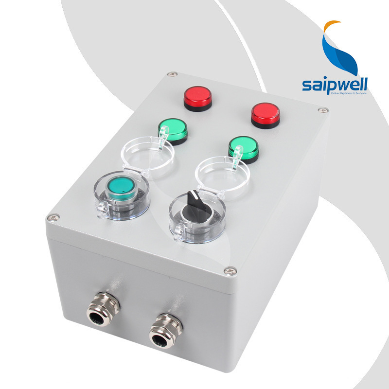 【按钮盒】铸铝平头按钮开关防水盒 设备用260*185*128防水接线盒