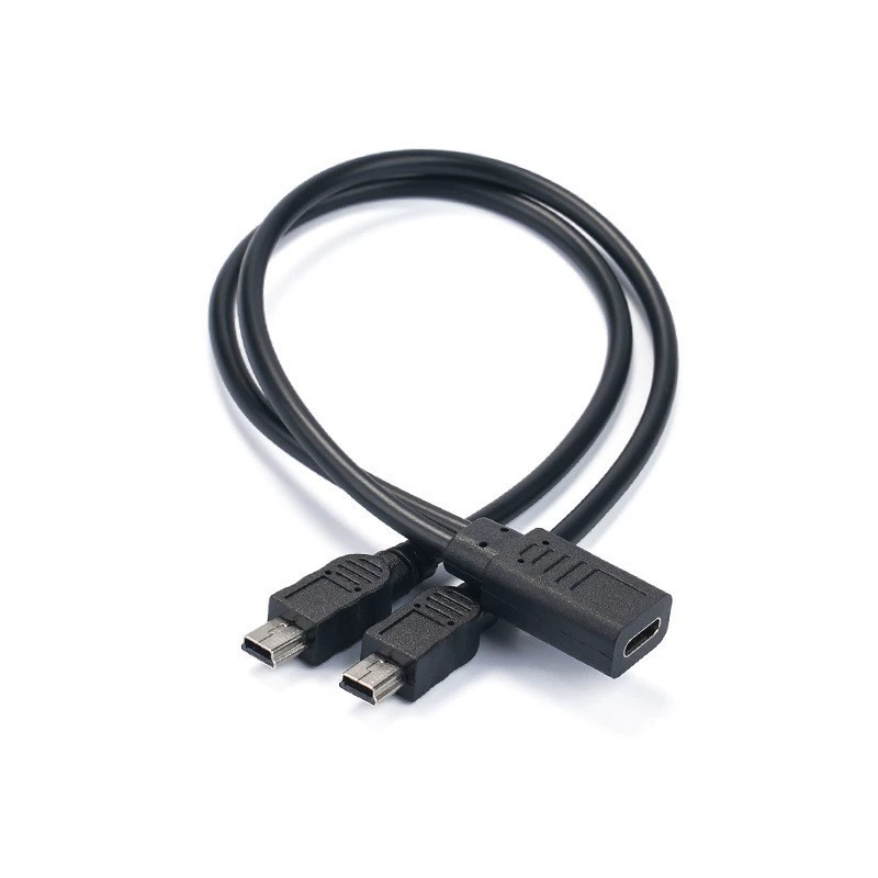 Type-C female to 2 USB micro mini USB 1/2 3A мобильный телефон планшет зарядный кабель