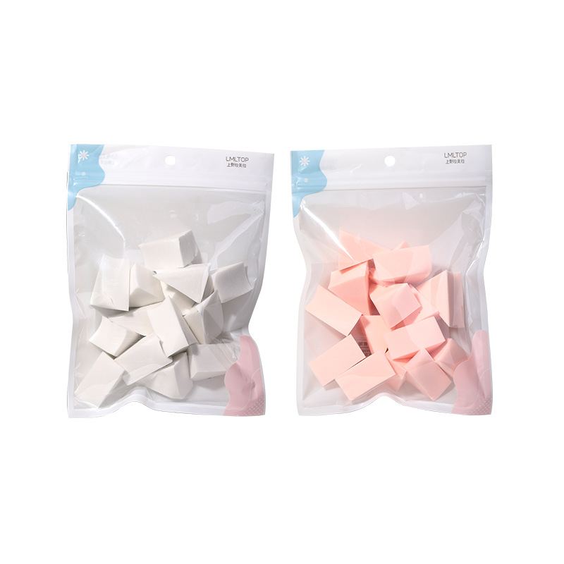 LMLTOP triángulo polvo 15 paquetes hidrofílico agua de remojo gran polvo de maquillaje húmedo y seco A80022