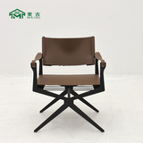 麦古 Nordic Hyundai Персонализированное искусство американское сельское сельское сельское директор режиссер -стул ресторан ресторан столовая седло кожа