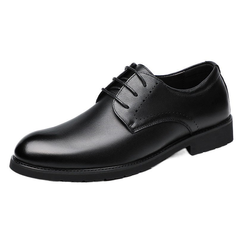 Nueva capa superior de piel de vaca zapatos de cuero formales de los hombres de negocios de cuero genuino estilo británico señaló zapatos de caballero zapatos de los hombres suaves