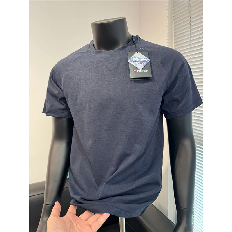 [Moisture-Wicking] Quick-Drying Short-Sleeved T-Shirt for Men, Summer Raglan-Sleeved T-Shirt, Outdoor Sports Fitness Round-Neck Base Shirt