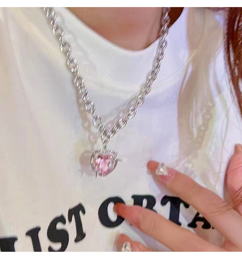 Fashion Heart Shape Alloy Plating Inlay Rhinestones Womenu0027S Bracelets Necklace 1 Piece